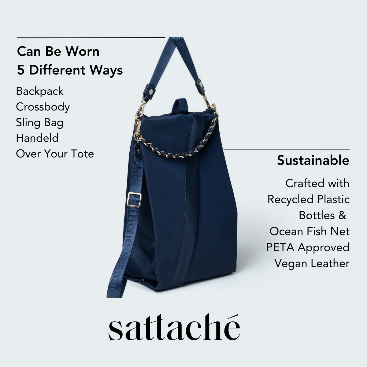 Classic Navy City Bag |Shoe Handbag | Sattaché Bag | United States